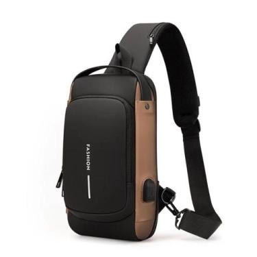 Imagem de Mochila Bolsa Ombro Transversal Usb Cadeado Impermeável - Kingleen