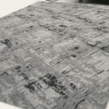 Imagem de Tapete Jacquard 3,00 m x 2,00 m Antiderrapante Geométrico Sala Escritório Quarto(Obra de Arte Branco/Cinza-2,00x2,50)