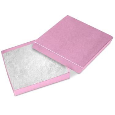 Imagem de Novel Box Caixa de presente de joias rosa 9 x 9 x 2,2 cm com enchimento de algodão | Caixa de joias de papelão | Caixas de presente com tampas feitas nos EUA | Caixas para pulseira, colar, anel,