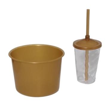 Imagem de Kit 30 Cinema Cristal Balde Pipoca 1,5L + Copo Twister 400ML - festas - aniversário - Lembrancinhas (DOURADO/CRISTAL)