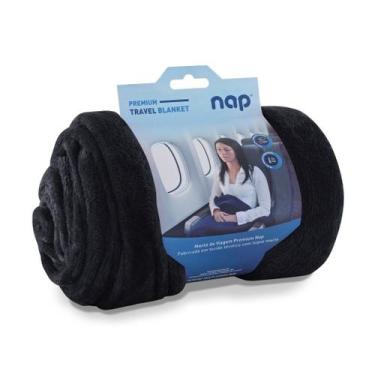 Imagem de Cobertor Manta De Viagem AZUL MARINHO Avião Premium Comfort Solteiro C