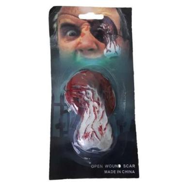 Imagem de Fantasia Assustadora  olho caído tapa olho Halloween - Mor, Vermelho, 