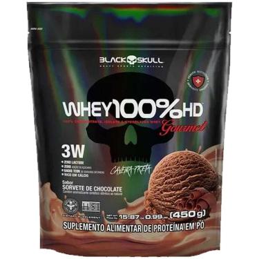 Imagem de Whey Protein 100%hd Refil Black Skull Gourmet Chocolate 450g