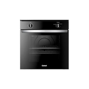 Imagem de Forno a Gás de Embutir Consul 78L COA84CE Porta Removível Grill Timer Sonoro Luz Interna Preto 220V
