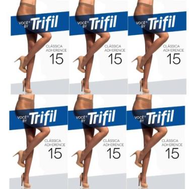 Imagem de Kit 6 Meia Calça Adherence Fio 15 Natural Claro M - Trifil