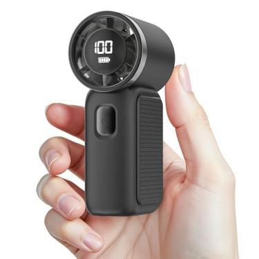 Imagem de AGEYOU Mini ventilador portátil portátil, vento de 1 a 100 engrenagens, até 12 horas de trabalho, ventiladores pessoais de viagem pequenos, ventilador turbo recarregável, presentes para mulheres e