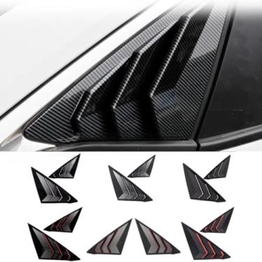 Imagem de Tampa do obturador da persiana traseira lateral do carro Janela do painel traseiro para 11ª geração Civic Integra Sedan 2021-2025 Kit de carroceria (borda preta e vermelha brilhante)