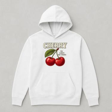 Imagem de Moletom Canguru Feminino Cherry 100% Algodão Blusa de Frio - NoBrand, 
