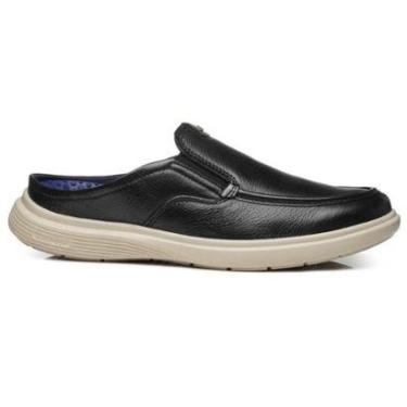 Imagem de Mule Masculino Couro Preto Conhaque Pegada 112202-03-Masculino