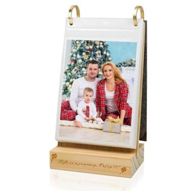 Imagem de ZEEYUAN Suporte para Álbum de Fotos Flip 4X6 Na Mesa com 60 Bolsos, Álbum de Fotos de Mesa Vertical 4X6 com Dois Lados, Presentes Fotográficos para O Dia de Ação de Graças e Natal