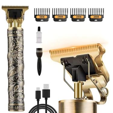 Imagem de Máquina de Cortar Cabelo e Barba Profissional Com Mostrador de Bateria Velocidade de Corte e Nível de Oléo Acabamento Pézinho Recarregável 4 Pentes Óleo Escovinha Kit Conjunto Aparador Acabamento #TDD