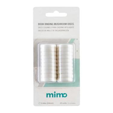Imagem de Mimo Disco Cogumelo para Caderno Inteligente Branco - 24 mm - 20 Unids - Ideal Para Personalizar Planners, Agendas, Cadernos de Anotações e Muito Mais - Até 100 Papéis de 75g/m²