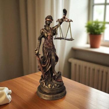 Imagem de Deusa Da Justiça Themis Dama Advocacia Resina Estátua Decoração Escrit