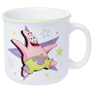 Imagem de Silver Buffalo Bob Esponja Calça Quadrada Personagem Principal Energia Apresentando Patrick Star Caneca Camper Cerâmica, 590 ml
