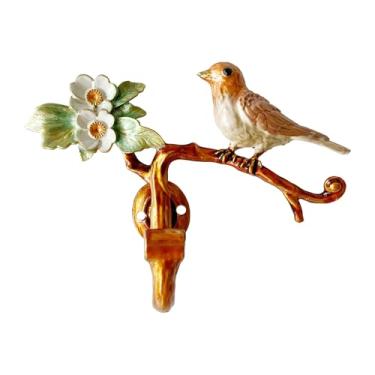 Imagem de Gancho de parede decorativo vintage em forma de pássaro para pendurar roupas, casacos, toalhas, chaves, chapéus, 1 pacote com gancho de parede de metal antigo
