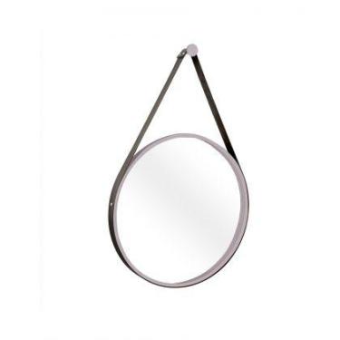 Imagem de Espelho Decorativo Adnet Cinza Alça material sintético Preto 20cm Redo