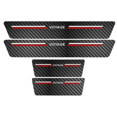 Imagem de Kit Soleira Protetora Porta Premium Red Carbono - Voyage - Jhow Adesiv