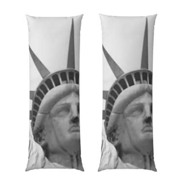 Imagem de Capa de travesseiro corporal com zíper oculto, fronha longa de microfibra macia e respirável para travesseiro corporal, capa de travesseiro de estátua da liberdade para presente de dormir 50 x 137 cm