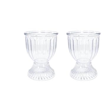 Imagem de 2 Vasos Estilo Romano Decoração Festa Acrílico 13cm X 18cm (TRANSPARENTE)