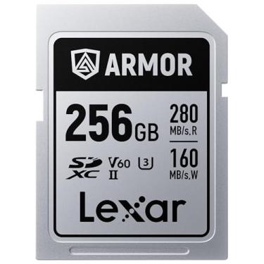 Imagem de Lexar Cartão de memória Armor Silver PRO SDXC de 256 GB, UHS-II, C10, U3, V60, 6K UHD, leitura de até 280 MB/s, aço inoxidável, para fotógrafo profissional, videógrafo, entusiasta (LSDAMSP256G-RNNNU)