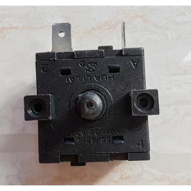 Imagem de Interruptor seletor de função de forno elétrico original modelo RB0112C-B de 3 pinos FZ31-9 (1 peça, preto, interruptor mecânico, rotativo, operação manual)