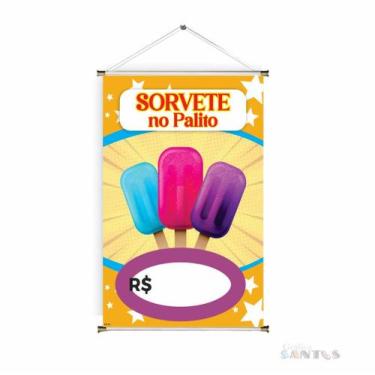 Imagem de Banner pronto Sorvete no Palito BA 428 medida 45x70 cm arte Pronta