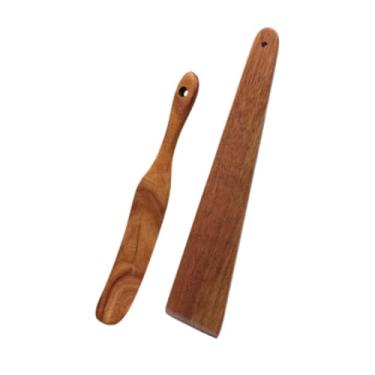 Imagem de Generic Espátula de madeira fina com fundo de alcance, espátula plana para bife, ferramenta de raspagem de ovos para bater levedura, agentes de fermentação e, a