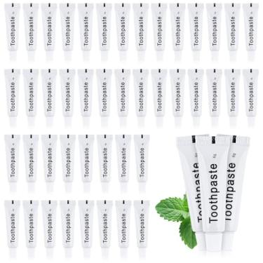 Imagem de Pasta de dente descartável branca para viagem, 6 g/0,21 oz adequada para hotéis, acampamento, convidados, pessoas sem-teto e instituições de caridade (pacote com 100)