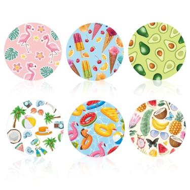 Imagem de 12 Un. Capas de Sensor para Libre 2/3, 6 Estilos Autocolantes Redondos Verão Autocolantes Sensor Respiráveis à Prova de Água e Suor Acessórios Patch para Monitor CGM