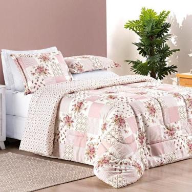 Imagem de Kit Edredom Dallas Super King Dupla Face Microfibra 3 Peças - Casa Sca