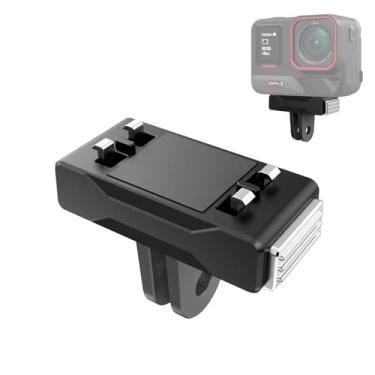 Imagem de TzezFoz Adaptador magnético de liberação rápida para Insta360 Ace/Ace Pro/X5, garras de travamento de liga de alumínio com orifício rosqueado de 1/10.2 cm e adaptador de câmera de ação dobrável para
