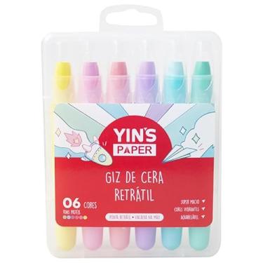 Imagem de Giz de cera retrátil 6 cores com tons pasteis