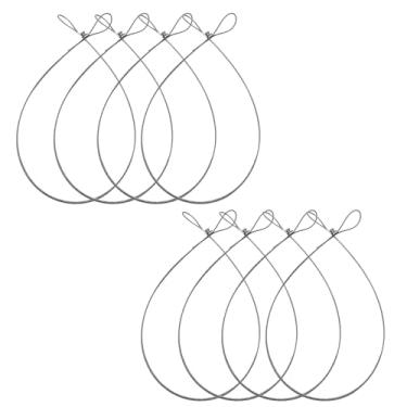 Imagem de AUXBC 8 peças de cabo de trava de portão de 48 cm, cordão ajustável de aço inoxidável para cercas de vinil de metal de madeira, cabo de abridor de portão de revestimento de borracha para trava de