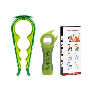 Imagem de Castrap 2025 Novo Conjunto De Abridores De Frasco 5 Em 1 Abridor De Garrafa De Cerveja 4 Em 1 Abridor De Tampa De Cozinha Abridor De Lata Multifuncional Para Uso Doméstico (2PCS- verde)