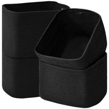 Imagem de ICERZCZ Cestas de armazenamento para organização e prateleiras, caixas de organização de corda de algodão para brinquedos de cães, roupas, livros, organizador de berçário, 38 cm C x 28 cm L x 24 cm A