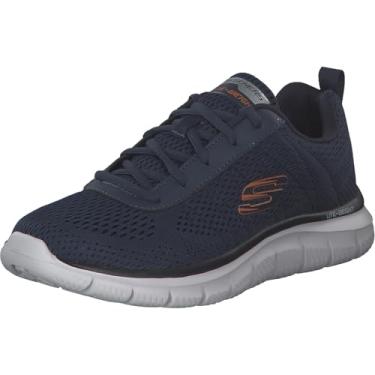 Imagem de Skechers Tênis masculino Track Moulton Oxford, Azul-marinho/laranja, 11.5 Wide