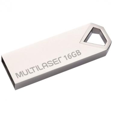 Imagem de Pendrive Multilaser Diamond 16GB USB 2.0 Leitura 10mb/S e Gravação 3mb/S Metálico - PD850