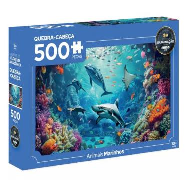Imagem de Quebra cabeça Animais Marinho-500 peças - Mimo