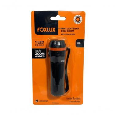 Imagem de Lanterna 1 Led Foxlux Preta Mini Comzoon 4 Niveis Luz Branca