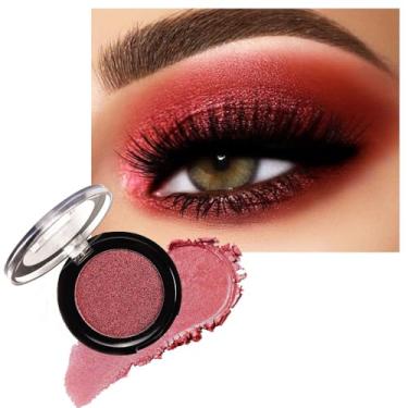 Imagem de Paleta de sombras monocromáticas em pó, vinho tinto, natural, neutro, brilho único, sombra para mulheres mais velhas, acabamento brilhante montável, aparência natural de longa duração