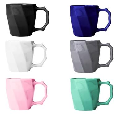 Imagem de Conjunto 6 Caneca Cerâmicas Café Leite Chá Louça Lisa 260ml Design e Cores Exclusivas - E-FCS Store (MULTICOLOR1)
