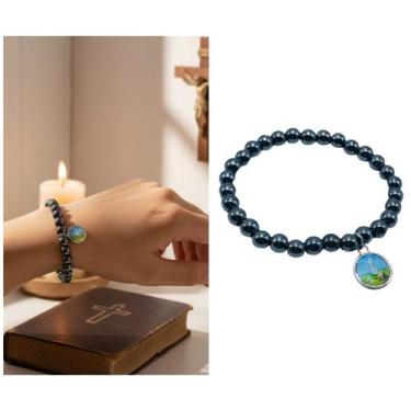 Imagem de Pulseira Nossa Senhora de Fátima Hematita - FORNECEDOR 6
