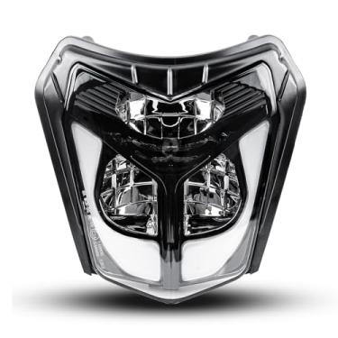 Imagem de BICYACO Farol Dirt Bike, farol de LED DOT 40W 2700LM com feixe DRL Hi/Lo, refletor compatível com Enduro Motorcycle Pit Bike ATV EXC XCW SXF SX 125 250 300 350 450 500 530 SMC R 690