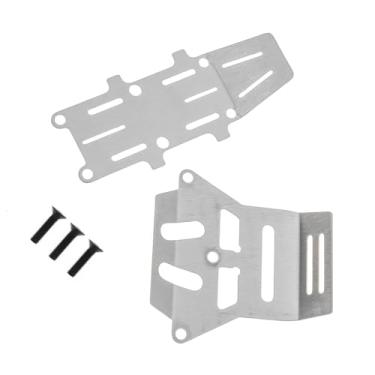Imagem de Colaxi Placas protetoras de chassi de aço inoxidável em escala 1:10, manutenção e reparo com parafusos, peças de proteção para modelo de brinquedo RC Hobby