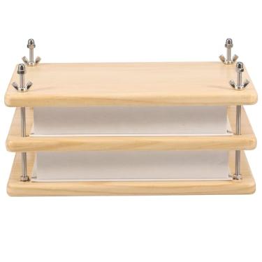 Imagem de FALESOUL Prensa de encadernação de livros, prensa de encadernação de madeira de bambu de tamanho grande de 30,5 x 19,6 cm, prensa de livros portátil, ferramentas de encadernação de livros feitas à mão