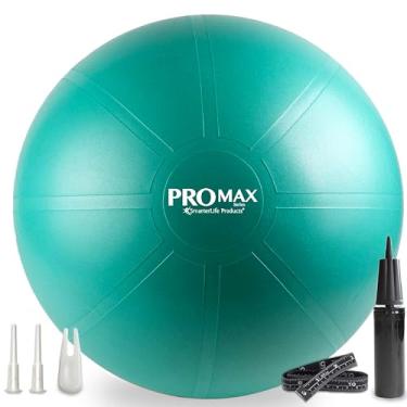 Imagem de Bola de exercícios SmarterLife Pro Max – Bola de ioga extra grossa de nível profissional para equilíbrio, estabilidade, fitness, pilates, maternidade, terapia, cadeira de bola de escritório, assento flexível de sala de aula, Turquoise, 65 cm