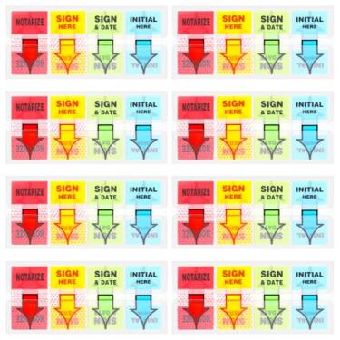 Imagem de Kaimenhong 800 adesivos Sign Here, aba adesiva de 4 cores, adesivos de seta, adesivos de data, para documentos, cadernos, casa, escritório, material escolar