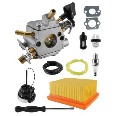 Imagem de Qnbes Kit de ajuste de filtro de ar do carburador adequado para soprador de mochila Stihl BR800 BR800C BR800X C-E Magnum 79,9cc, carburador com filtro, vela de ignição, primer de substituição 4283-141