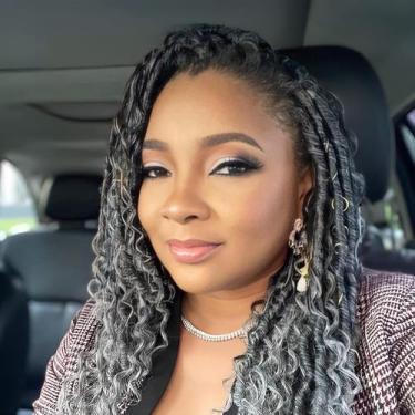 Imagem de Crochet Hair YESEGO Faux Locs 25 cm, cinza ombre, 6 pacotes para mulhe