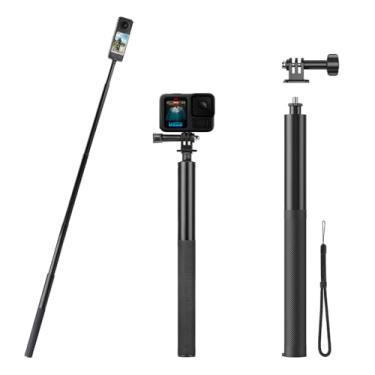 Imagem de BRDRC Bastão de selfie invisível de 134,6 cm para Insta360 X5 X4, monopé estendido, compacto, sólido para DJI OSMO 360, para Insta 360 X5 X4 X3 X2 X acessórios (com adaptador Go Pro e alça de pulso)